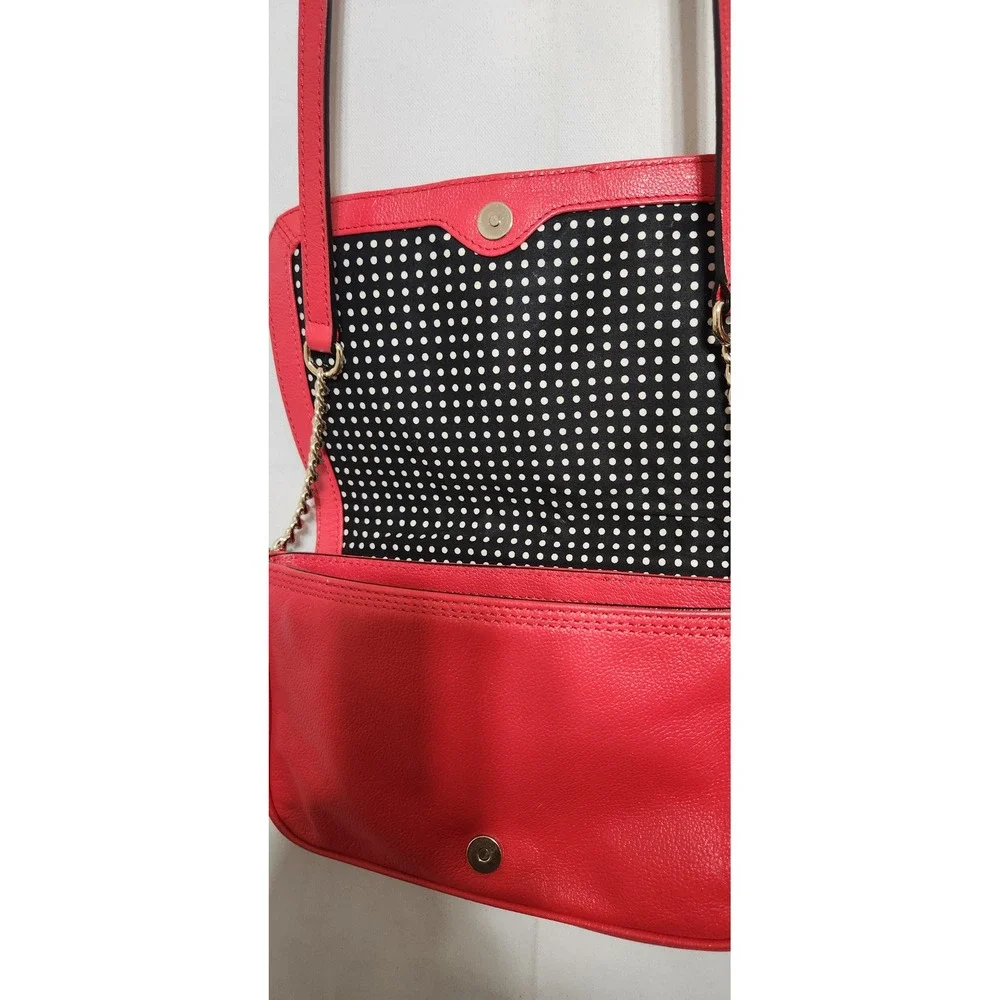 Kate Spade New York Coral Pink Pebbled Leather Bow Crossbody Bag Gold Chain